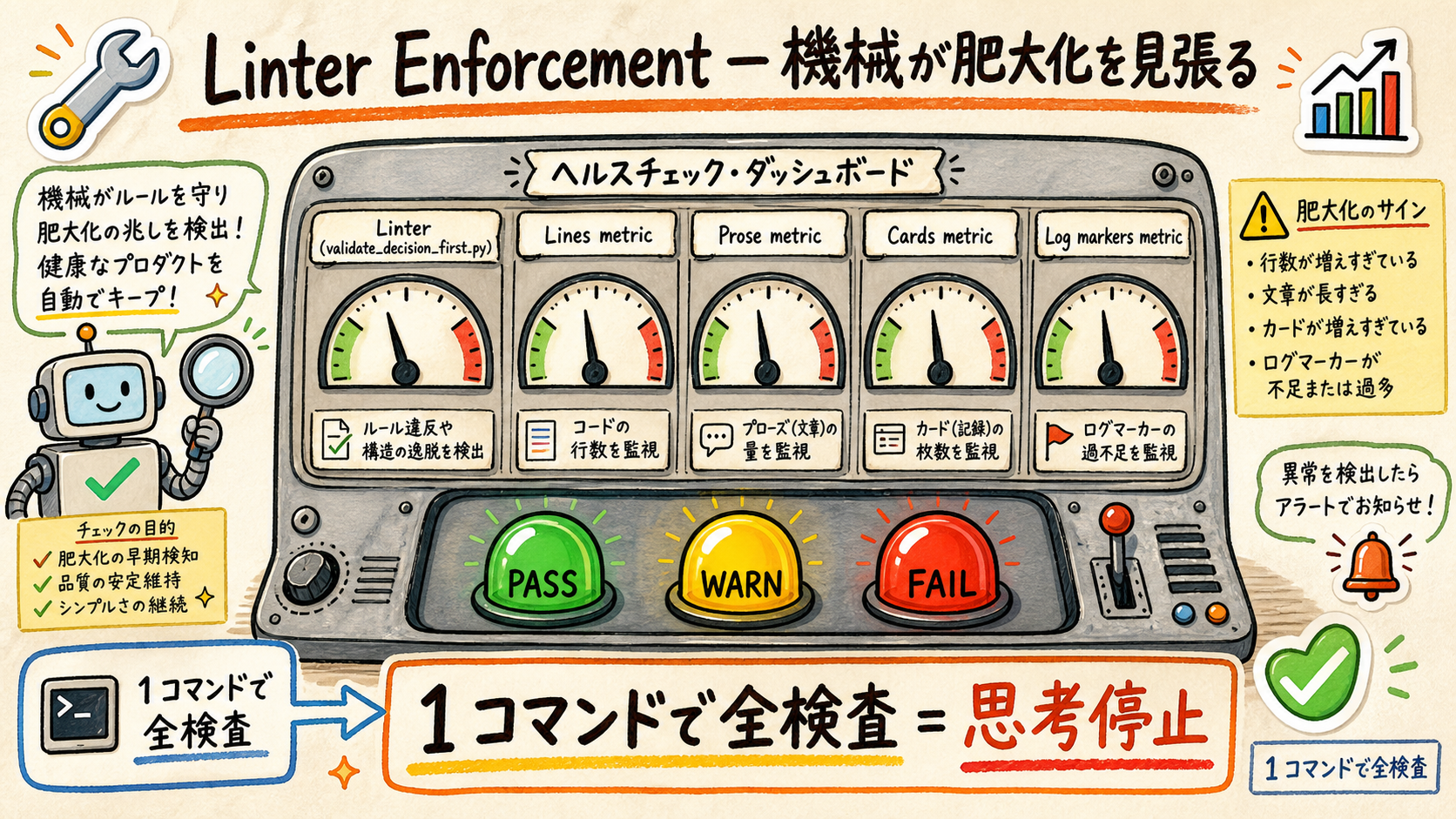 Linter integrated into health check dashboard